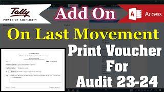 Audit 23-24  Create Vouchers on Last Movement from Excel or from Tally Faster  Add On -Smart Trick