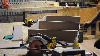 Minimalist style plywood desk.