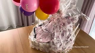 Eine Geschenkidee zur Geburt  #diy #windeltorte #pampers #geburt #mädchen #geschenk