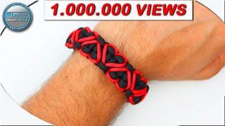 How To Make Paracord Bracelet Stitched Hearts Solomon Bracelet Paracord DIY Tutorial