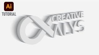 How to make 3D logo in Adobe Illustrator  Full Tutorial