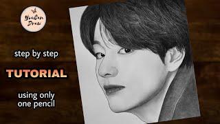 How to draw BTS V step by step  BTS Drawing Tutorials - 2 YouCanDraw