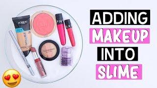 EXTREME ADDING TOO MUCH MAKEUP INGREDIENTS INTO SLIME *adding too much of everything into SLIME*