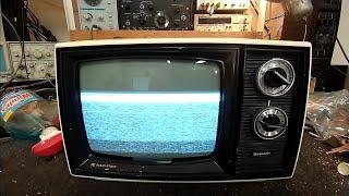 Servicing a 1974 Sharp 3m-46 10 black and white tv - Vertical Failure