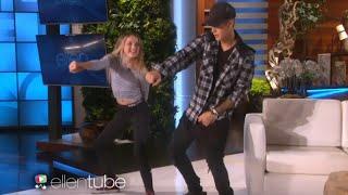 Justin Bieber trying to do The Nae Nae Dance on Ellen show