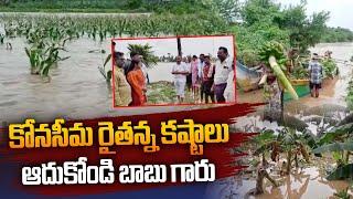 కోనసీమ రైతన్న కష్టాలు  Konaseema Farmers Suffered Huge Loss  Godavari Floods  Chandrababu Aadhan