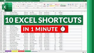 Top 10 Microsoft Excel Keyboard Shortcuts in 1 minute ⏱  BEST Excel shortcut keys to know #shorts