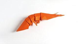 ORIGAMI SHRIMP  How to make a paper Shrimp Tutorial