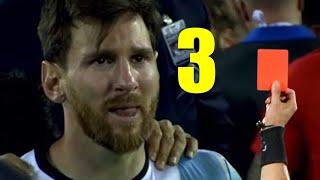 Lionel Messi All 3 RED CARDS In Career