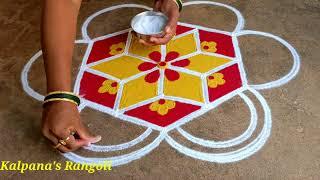 Thaipusam special Kalpanas Rangoli flowers padi kollam easy rangoli design pandaga muggulu