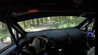 Helmet cam in rally car - 2024 Olympus rally - SS3 - Deckerville 43