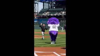 Throwing Out the First Pitch for the Rockies