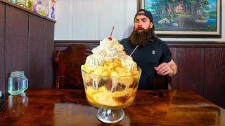 TRYING TO BEAT A 10000 CALORIE SUNDAE CHALLENGE IN PENNSYLVANIA  BeardMeatsFood