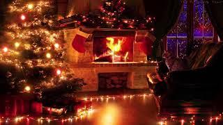  Christmas ambience  Snowstorm & Crackling Fireplace Sounds 10 Hours