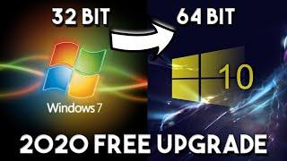 Windows 7 32 Bit To Windows 10 64 Bit - 2020 Free Upgrade - No Data Loss Shorter Video Reupload