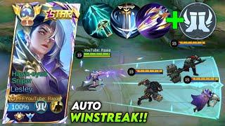 LESLEY NEW BROKEN BUILDS & EMBLEMS AUTO WINSTREAK - MLBB