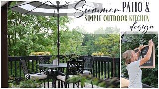 Easy Outdoor Kitchen Design  Back Deck Decor  Summer Patio  Deck Design  Cozy Patio Space