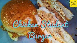 Student Chicken Burger Recipe  How To Make Chicken Student Burger  Hadias Cooking