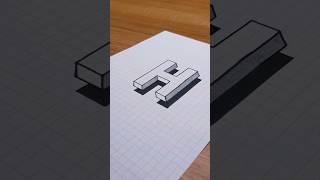 كيف ترسم حرف   H  how to draw letter  #الرسم #draw #drawing #3d #3dart #3ddrawing #art #H