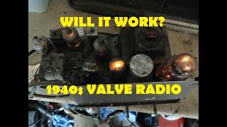 WILL IT WORK? Vintage 1940s Felgate valve radio