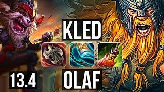 KLED vs OLAF TOP  Rank 2 Kled 7 solo kills 500+ games  KR Challenger  13.4