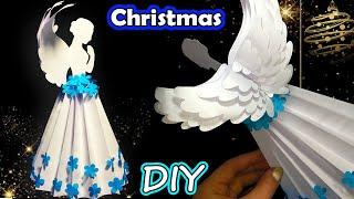 АНГЕЛ из БУМАГИ  НОВОГОДНИЕ ПОДЕЛКИ 2021 Paper Angel  DIY Christmas Angel With Paper