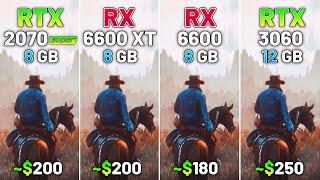 RTX 2070 SUPER vs RX 6600 XT vs RX 6600 vs RTX 3060 - Test in 20 Games in 2024