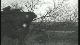 German motor troops drive a captured British Mark IV heavy tank after first battl...HD Stock Footage