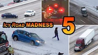 Icy Road MADNESS 5 The Most Dramatic Car & Truck Spins Slides Bumps and Close Calls