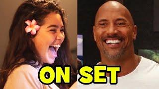 MOANA Behind The Scenes With The Voice Cast - Dwayne Johnson Aulii Cravalho B-Roll & Bloopers