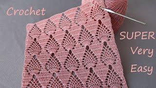 SUPER EASY Beautiful Pattern Crochet  СУПЕР легкий УЗОР Ананасы вязание крючком для начинающих