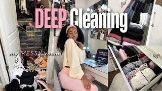 DEEP Clean & Organize My MESSY Room  Getting My Life Together Ep. 1