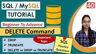 40 - Difference Between DELETE DROP and TRUNCATE  SQL  Interview Question  Examples  DBMS