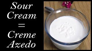 Sour Cream Caseiro Creme azedo - como fazer creme azedo caseiro  Receita Sandra Dias