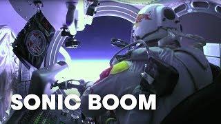 Felix Baumgartners sonic boom captured from the ground