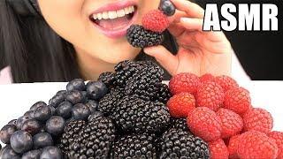 ASMR BERRY FRUIT PLATTER *JUMBO BLACKBERRIES* No Talking EATING SOUNDS  ASMR Phan