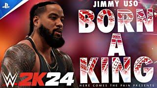 WWE2K24 - JIMMY USO UPDATED MODEL FULL ENTRANCE WBORN A KING THEME & NEW GFX PACK Concept