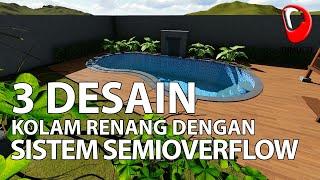 3 Contoh Desain Kolam Renang Pribadi dgn Sirkulasi Semi OverFlow