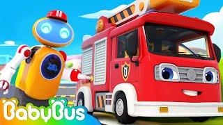 Fire Truck is Running out of Gas  Monster Cars Police Car  Kids Cartoon  Nursery Rhyme  BabyBus