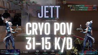 100T Cryo POV Jett on Ascent 31-15 KD VALORANT Pro POV