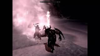 Skyrim Battles - The Ebony Warrior vs Miraak Lord Harkon Alduin Ancano & Mercer Frey.