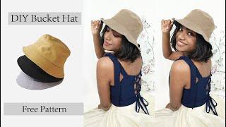 DIY Bucket Hat Free Pattern  How to make Reversible Bucket Hat  Custom Pattern