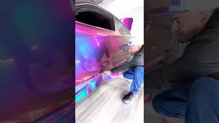 This Color shifting Car Wrap  #carwrapping #asmr #asmrsounds #vinylwrap