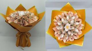 DIY  How To Make Round Money Bouquet  Cara Membuat Buket Uang Bulat Bentuk Bunga