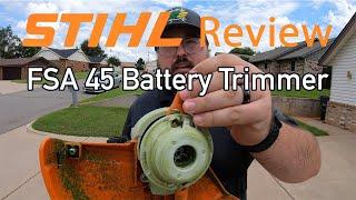 Stihl FSA 45 Battery Powered Weedeater Review and Raw Demo