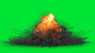 Massive Explosion on Green Screen + Alpha Channel  1080p