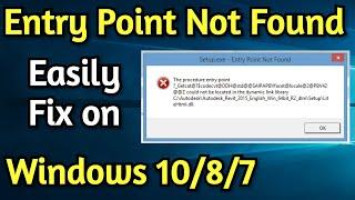 Entry Point Not Found Dynamic Link Library on Windows 10  Fix Entry Point Not Found Error