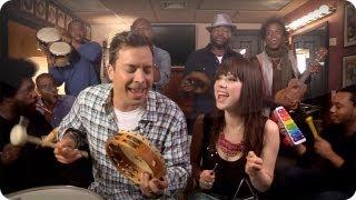 Jimmy Fallon Carly Rae Jepsen & The Roots Sing Call Me Maybe w Classroom Instruments