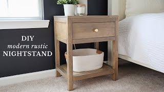 Modern Rustic DIY Nightstand with Drawer  DIY End Table