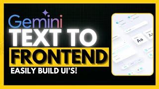 Gemini-UI-To-Code AI Develops Frontend - UI Generator Opensource